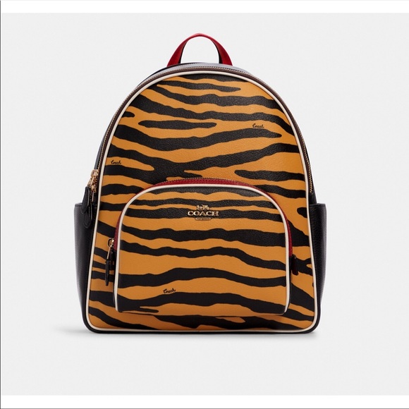Coach Court Backpack With Tiger Print - Picture 1 of 11